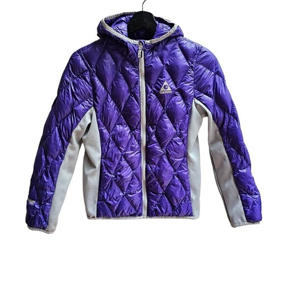 Gerry Down Kids' Quilted Puffer Jacket With Hood Purple & Gray Size Medium - Picture 1 of 12